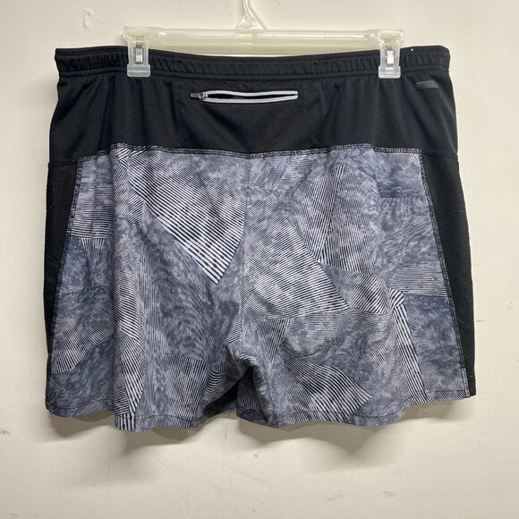 Old Navy Active Men's XXL Lined Running Shorts Gray Black Geometric Small Pocket - Picture 4 of 7